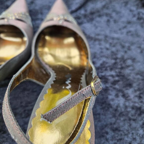 Nina Ireland GS, Bronze Glimmer Slingback Pumps - Picture 6 of 11